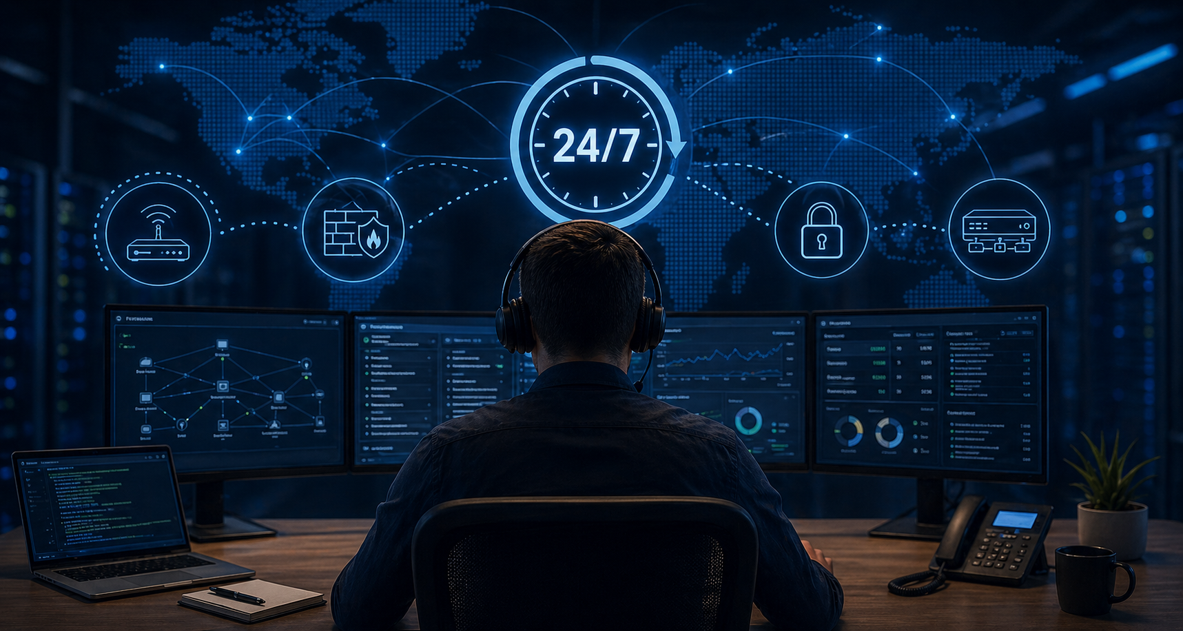 24/7 distanssupport för nätverksinfrastruktur